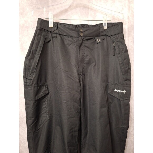 SkiGear Mens Insulated Cargo Ski  Pants Sz Large Black Weatherproof Outdoors - Picture 10 of 14